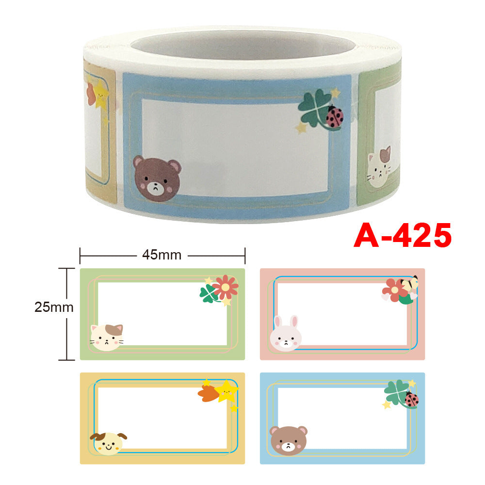 Handwritten Name Stickers Roll for Kids - 250 Stickers