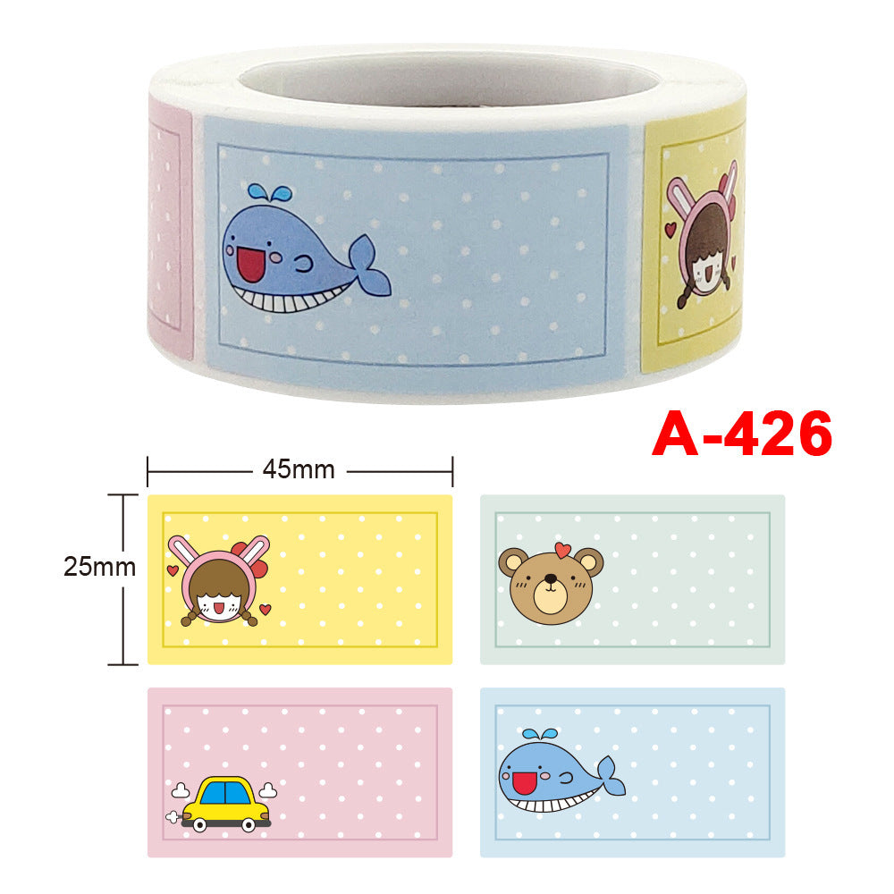 Handwritten Name Stickers Roll for Kids - 250 Stickers