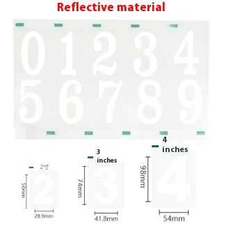 Reflective Number Stickers